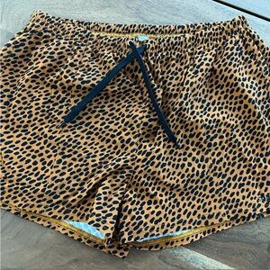 Charlie by MZ vintage soccer short swimsuit cheetah print